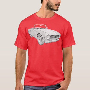 T-shirt Triumph TR6 1970s classique sport monochrome