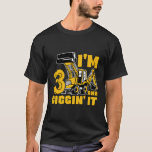 T-shirt Trois 3E Anniversaire 3E Construction Garçon 3 Ans