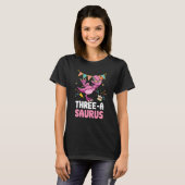 T-shirt Trois A Saurus Dinosaur Cute Kiddo Rex 3 (Devant entier)