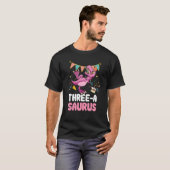 T-shirt Trois A Saurus Dinosaur Cute Kiddo Rex 3 (Devant entier)