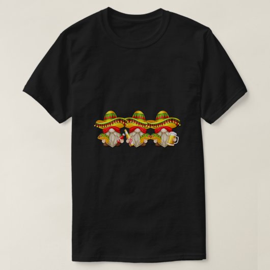 T-shirt Trois Amigos Avec Des Gnomes De Fiesta Mexicains P (Design devant)
