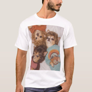 T-shirt Trois amis Chihuahuas avec des coiffures des année
