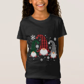 T-Shirt Trois Buffalo Gnomes Plaid Christmas Snowflakes (Devant)