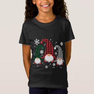 T-Shirt Trois Buffalo Gnomes Plaid Christmas Snowflakes