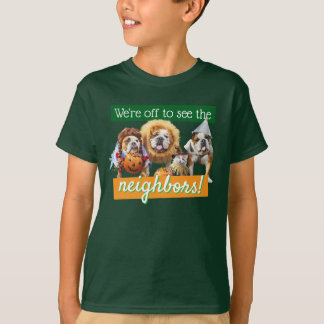 T-shirt Trois Bulldogs en costumes