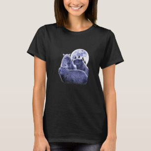 T-shirt Trois Capybaras de Lune Parodie d'Animaux Mignon
