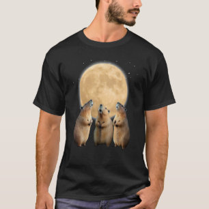 T-shirt Trois Capybaras Sur La Lune Capybara Howling Dead