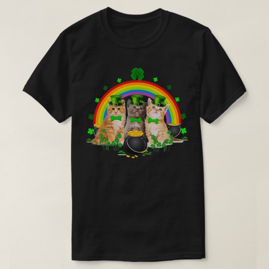 T-shirt Trois Chat Jour de la Saint Patrick Kitty Kitten L (Design devant)
