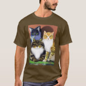 T-shirt Trois chats avec une attitude (Devant)