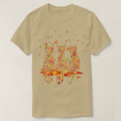 T-shirt Trois chats Bonjour Automne Feuilles d'automne (Design devant)