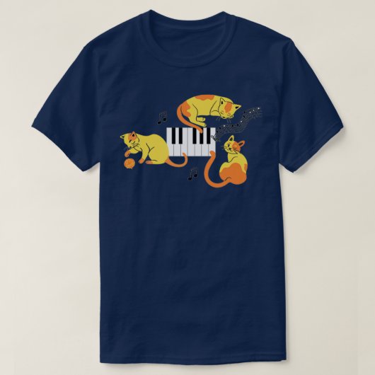 T-shirt Trois chats de piano (Design devant)