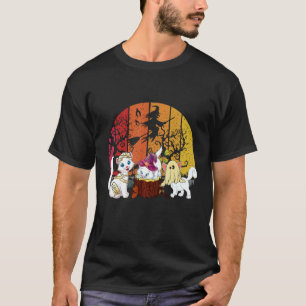 T-shirt Trois chats d'Halloween Boo Sorcière Horreur Mummy
