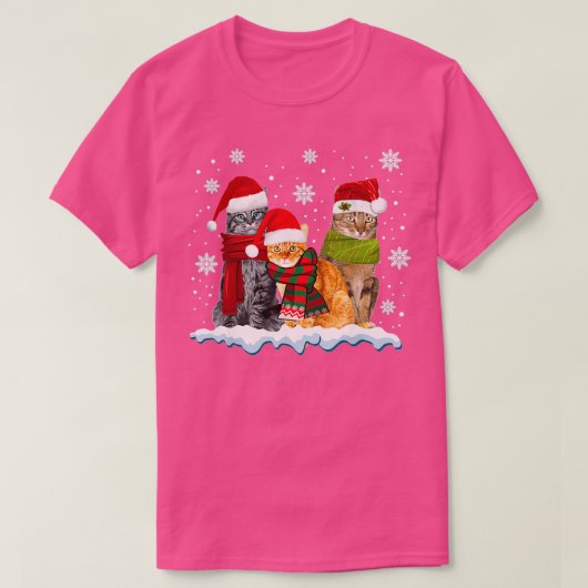 T-shirt Trois chats Noël pour chat Kitten Lover Noël (Design devant)