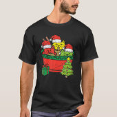 T-shirt Trois chats Ramen Kitten Anime Noël Vileux Noël (Devant)