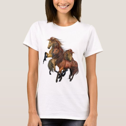 T-shirt Trois Chemise Stallions Sauvages (Devant)
