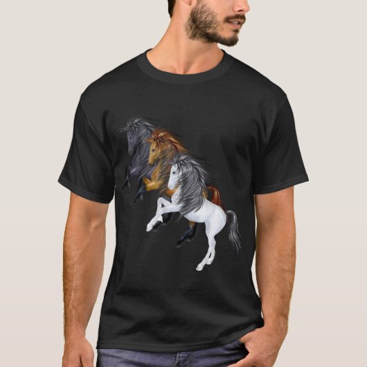 T-shirt Trois Chemise Stallions Sauvages (Devant)