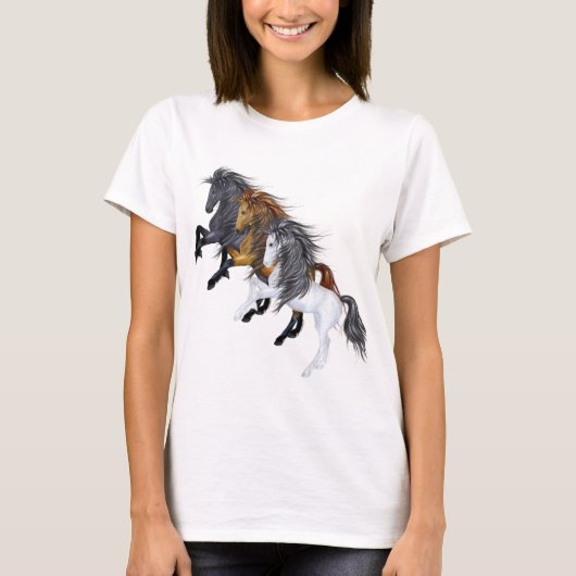 T-shirt Trois Chemise Stallions Sauvages (Devant)