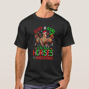 T-shirt Trois chevaux du Père Noël juste une fille qui aim
