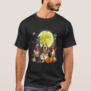 T-shirt Trois chiens bassets sorcière momie effrayante Hal