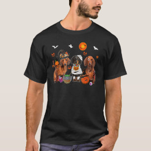 T-shirt Trois Chiens Dachshund Sorcière maman effrayante H
