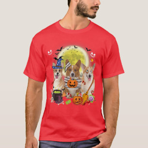 T-shirt Trois Chiens de Corgi gallois sorcier maman effray