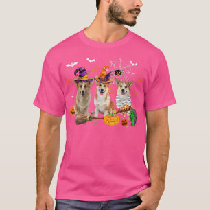 T-shirt Trois Chiens de Corgi sorcier Halloween maman Pump