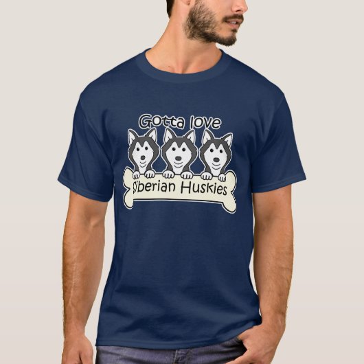 T-shirt Trois chiens de traîneau sibériens (Devant)
