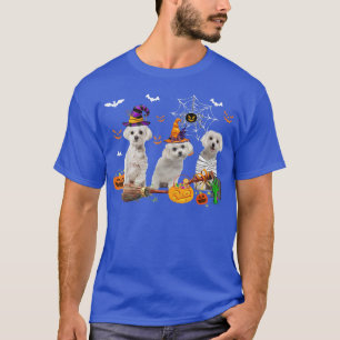 T-shirt Trois Chiens Maltais Sorcière Halloween maman Pum 