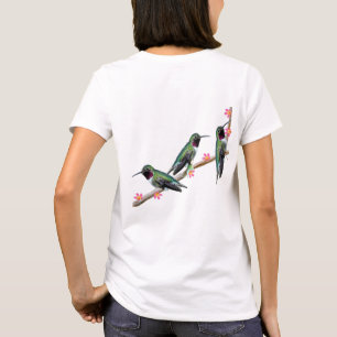 T-shirt Trois colibris perchés sur une branche Floss Silt