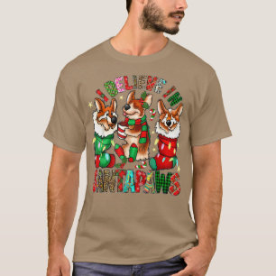 T-shirt Trois Corgi en choeur Noël Père Noël Noël