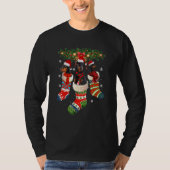 T-shirt Trois Doberman En Sock Noël Père Noël X Mas Chien (Devant)
