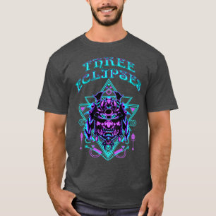 T-shirt Trois Éclipses Japonais Cyborg Samurai Demon Oni M