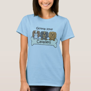 T-shirt Trois épagneuls cavaliers du Roi Charles