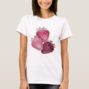 T-shirt Trois fraises en cristal argenté WITTY