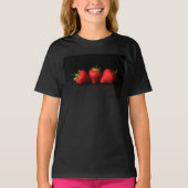 T-shirt Trois Fraises Sur Gccna Noir (Devant)