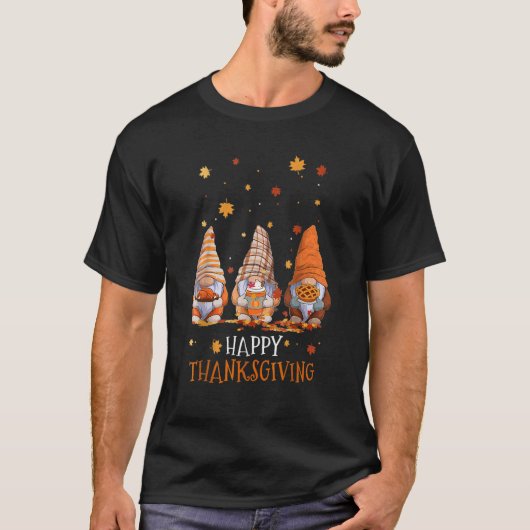 T-shirt Trois Gnomes Bon thanksgiving Automne Automne Pump (Devant)
