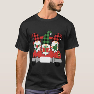 T-shirt Trois Gnomes En Camion Rouge Gnome Buffalo de Noël