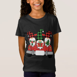 T-Shirt Trois Gnomes En Camion Rouge Gnome Buffalo de Noël