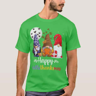 T-shirt Trois Gnomes Joyeux Halloween Automne Candy Corn P