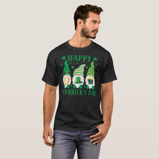 T-shirt Trois Gnomes Lucky Shamrock St Patrick's Day Irlan (Devant entier)