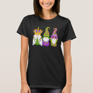 T-shirt Trois Gnomes Mardi Gras Tenant Mask Love Mardi Gr