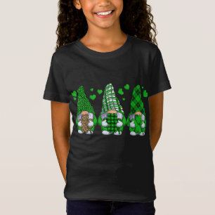 T-Shirt Trois Gnomes tenant le Shamrock Leopard Plaid St P