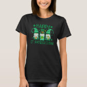T-shirt Trois Gnomes tenant le Shamrock Leopard Plaid St P (Devant)