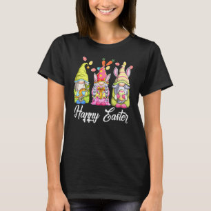 T-shirt Trois Gnomes Tenant Oeuf Pâques Mignonne Lapin Joy