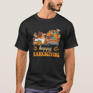 T-shirt Trois Gnomes Thanksgiving Avec Gnomies Fall Pumpki