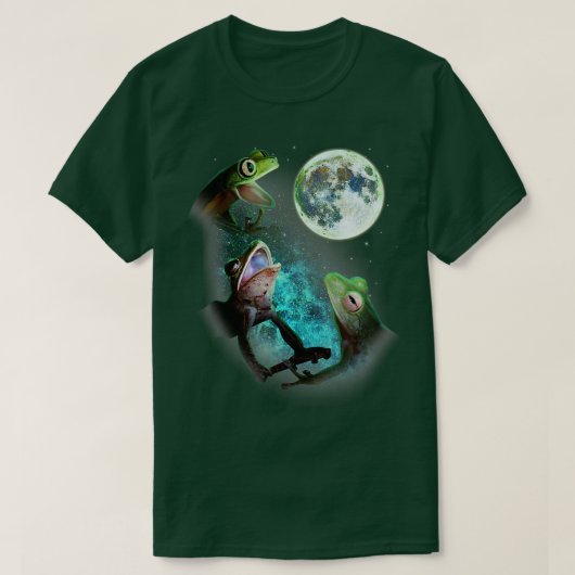T-shirt Trois Grenouilles D'Arbre À La Lune 3 Loups Loups (Design devant)