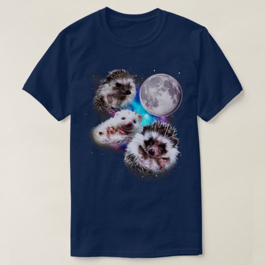 T-shirt Trois hérisses hurlent sur la lune (Design devant)