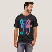 T-shirt Trois hippocampes de différentes couleurs (Devant entier)
