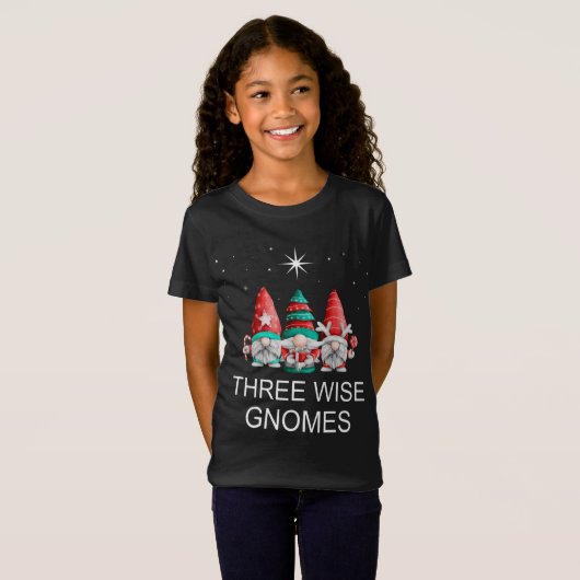 T-Shirt Trois hommes sages Gnomes de Noël (Devant entier)