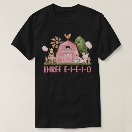 T-shirt Trois I E I O Farm Party 3e anniversaire tenue fil (Design devant)
